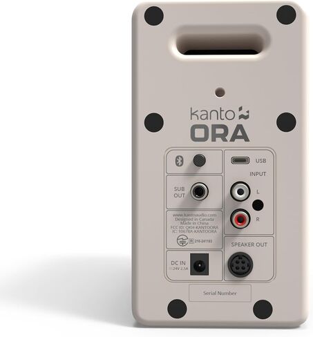 Kanto ORAMC 100W Powered Reference Desktop Computer Speakers with Bluetooth 5.0 and USB-C Input | Bi-Amplified | 100 Hz Automatic Crossover | Reference Quality Sound | Pair | Cream (Renewed) in Saudi Arabia