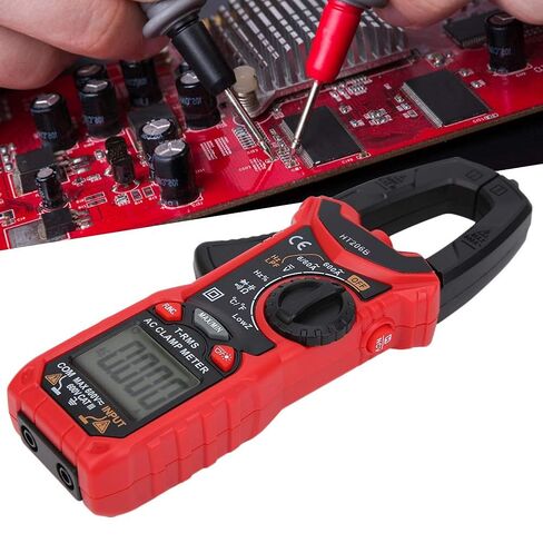 MultiMeter Digital Clamp MultiMeter ، AC DC الجهد تيار مع شاشة LCD ، عقد البيانات ، الإضاءة الخلفية لأداة إصلاح الكهرباء ، قياس تيار التيار المتردد (HT206B) in Kuwait