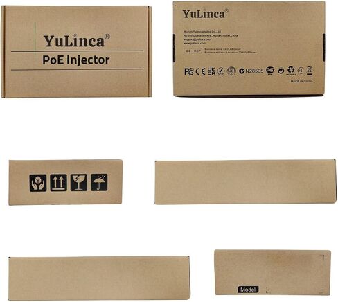 2.5 Gigabit PoE Injector 30W, Supports IEEE 802.3af/at, YuLinca White Compact Power Over Ethernet Adapter, Plug and Play, Fanless Wall Mount Design with LED Indicator in Kuwait
