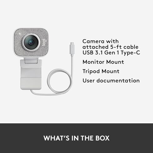 Logitech StreamCam Premium for Creators Webcam - White Bundle Including: Screen Cleaning Kit, Cleaning Kit in Saudi Arabia