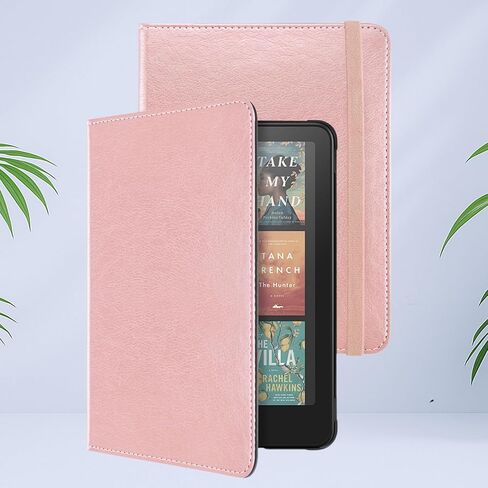 Case for 7" Kindle Paperwhite 12th Gen 2024 & Kindle Colorsoft Signature Edition (7"), PU Leather Stand Cover with Hand Strap, Card Slot, Auto Wake/Sleep in Saudi Arabia