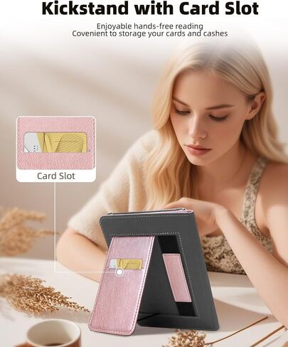 Case for 7" Kindle Paperwhite 12th Gen 2024 & Kindle Colorsoft Signature Edition (7"), PU Leather Stand Cover with Hand Strap, Card Slot, Auto Wake/Sleep in Saudi Arabia