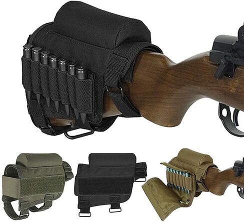 Cheek Riser Rifle Stock Cover Cartridge Holder Bullet Bag Cheek Rest Pouch Shotgun Shell Holder in Saudi Arabia
