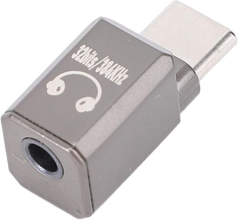 سماعات رأس Aramox USB C مقاس 3.5 مم 32 بت 384 كيلو هرتز مع مقبس صوت لـ 16 Pro 16 Plus، مادة الزنك (أسود فضي) in Saudi Arabia
