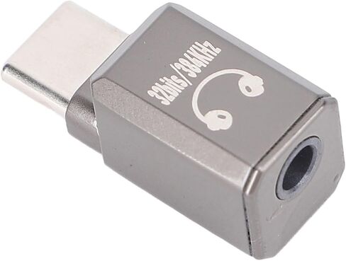 سماعات رأس Aramox USB C مقاس 3.5 مم 32 بت 384 كيلو هرتز مع مقبس صوت لـ 16 Pro 16 Plus، مادة الزنك (أسود فضي) in Saudi Arabia