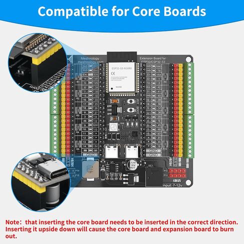 ESP32 ESP32-S3 Development Board + N40 Breakout Board for ESP32 / ESP32-S3 WROVER WROOM DevKitC/NodeMCU Expansion Board N16R8 Development Board with Dual-Mode Wi-Fi and Bluetooth ESP32 Kit in Saudi Arabia