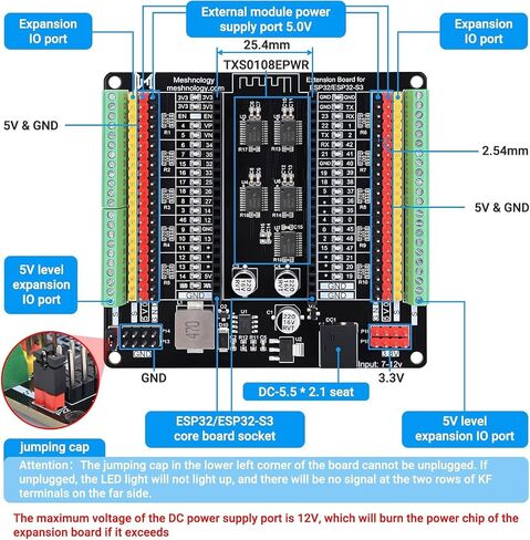 ESP32 ESP32-S3 Development Board + N40 Breakout Board for ESP32 / ESP32-S3 WROVER WROOM DevKitC/NodeMCU Expansion Board N16R8 Development Board with Dual-Mode Wi-Fi and Bluetooth ESP32 Kit in Saudi Arabia