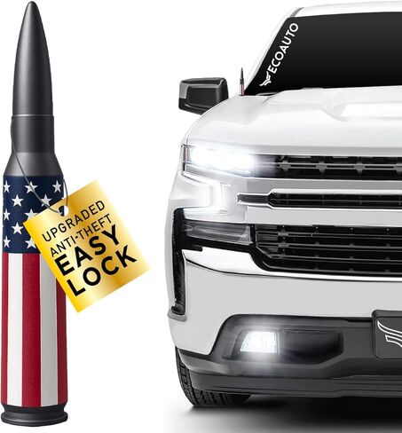 EcoAuto EasyLock 50 Cal Bullet – Universal Fit for Ford, Dodge, GMC, Chevy, and Jeep (2007+) Trucks | Short Replacement Accessory with New Anti-Theft Safeguard Design in Kuwait