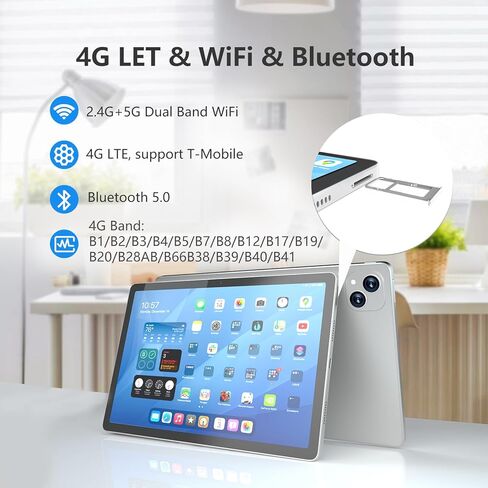 تابلت 11 بوصة يعمل بنظام Android 15 مع لوحة مفاتيح وذاكرة وصول عشوائي 20 جيجابايت وتخزين 128 جيجابايت، أحدث جهاز لوحي خلوي لعام 2025 4G LTE T-moblie Phablet، T615 ثماني النواة 8000 مللي أمبير في الساعة، كاميرا 13 ميجابكسل + 5 ميجابكسل، 5G واي فاي وبلوتوث  in Kuwait
