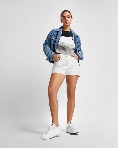 حذاء الجمباز النسائي من Converse، أسود أبيض أبيض، 8.5 in Kuwait