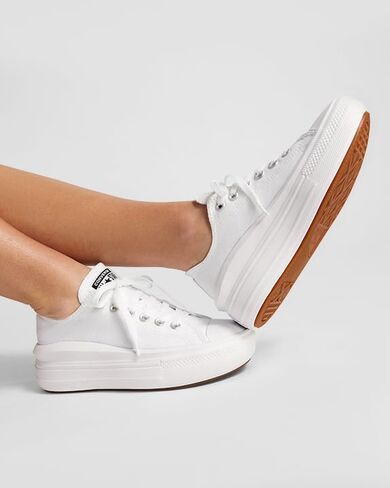 حذاء الجمباز النسائي من Converse، أسود أبيض أبيض، 8.5 in Kuwait