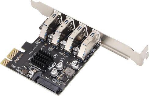 بطاقة توسيع SUNGOOYUE VL805 USB 3.0 PCIe، 4 منافذ، سرعة نقل 5 جيجابت في الثانية، متوافقة مع الارتفاع الكامل ونصف، مصدر طاقة داخلي in Kuwait