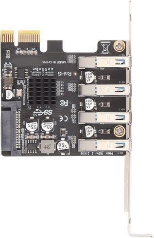 بطاقة توسيع SUNGOOYUE VL805 USB 3.0 PCIe، 4 منافذ، سرعة نقل 5 جيجابت في الثانية، متوافقة مع الارتفاع الكامل ونصف، مصدر طاقة داخلي in Kuwait