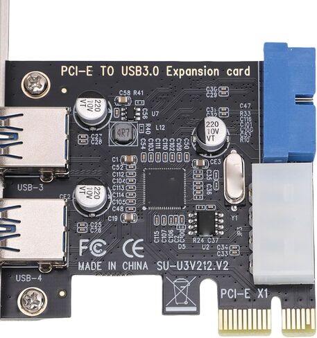 بطاقة توسيع GOWENIC PCIE إلى USB 3.0، 5 جيجابت في الثانية، توسيع 2 منافذ PCIe USB، موصل طاقة USB 3.0 4 Pin، للكمبيوتر المكتبي in Kuwait