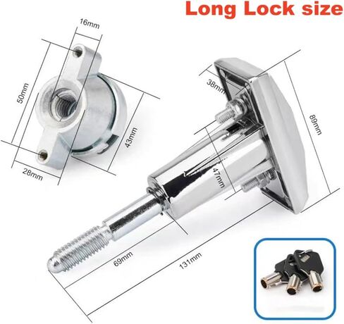 KIKEEP Universal Replacement T-Handle Vending Machine Lock with Keys (Short) in Kuwait