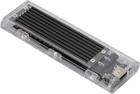 حافظة محول Ciciglow شفافة NVME M.2 إلى Type C USB3.1 Gen2 متوافقة للغاية مع مختلف أوامر SSD (أسود) in Saudi Arabia