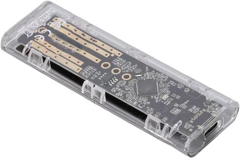 حافظة محول Ciciglow شفافة NVME M.2 إلى Type C USB3.1 Gen2 متوافقة للغاية مع مختلف أوامر SSD (أسود) in Saudi Arabia