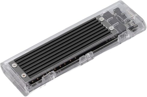 حافظة محول Ciciglow شفافة NVME M.2 إلى Type C USB3.1 Gen2 متوافقة للغاية مع مختلف أوامر SSD (أسود) in Saudi Arabia