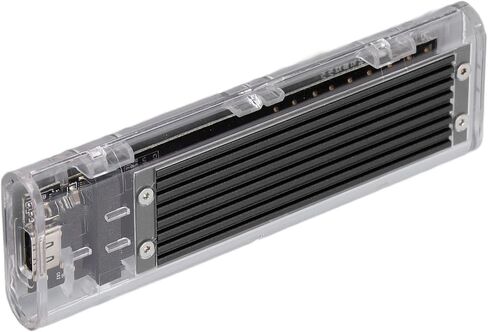 حافظة محول Ciciglow شفافة NVME M.2 إلى Type C USB3.1 Gen2 متوافقة للغاية مع مختلف أوامر SSD (أسود) in Saudi Arabia