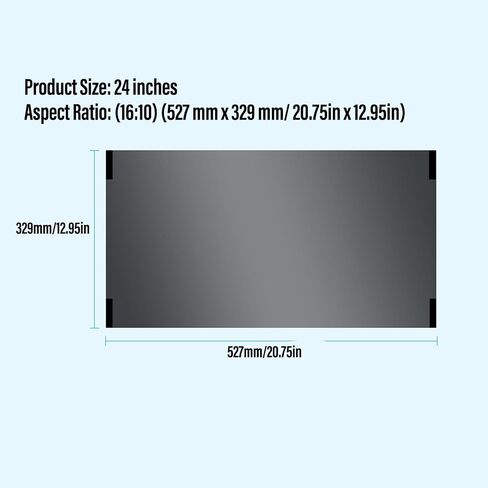 Vikye 24 Inch Computer Privacy Screen Filter for 16:10 Aspect Ratio Widescreen Monitor, Magnetic Anti Blue Light Blocking Computer Monitor Filter Film (Two Pieces) in Kuwait