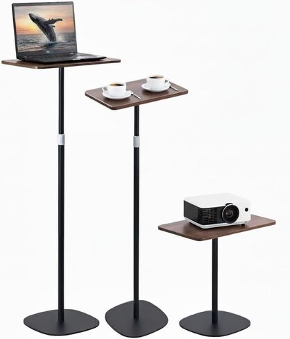 Japard Portable Standing Desk, Adjustable Height 18’‘-47’’ Mini Floor Desk, Small Laptop Stand for Home Office, Easy to Assemble, Compact Design Black Brown in Kuwait
