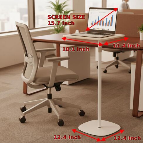 Japard Portable Standing Desk, Adjustable Height 18’‘-47’’ Mini Floor Desk, Small Laptop Stand for Home Office, Easy to Assemble, Compact Design Black Brown in Kuwait