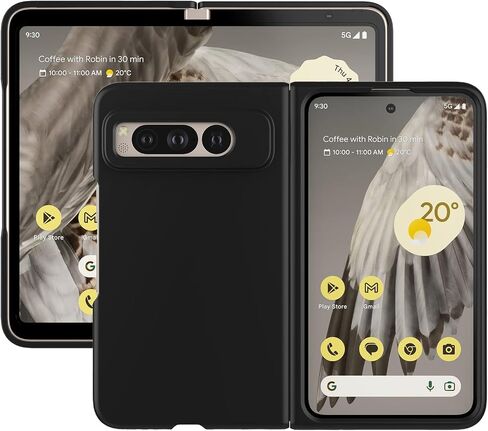 حافظة لهاتف Google Pixel Fold، حافظة هاتف صلبة رفيعة غير لامعة من البولي كربونات لهاتف Pixel Fold - أسود in Kuwait