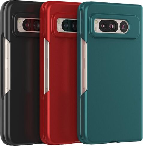 حافظة لهاتف Google Pixel Fold، حافظة هاتف صلبة رفيعة غير لامعة من البولي كربونات لهاتف Pixel Fold - أسود in Kuwait