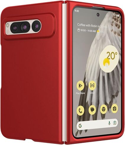 حافظة لهاتف Google Pixel Fold، حافظة هاتف صلبة رفيعة غير لامعة من البولي كربونات لهاتف Pixel Fold - أسود in Kuwait