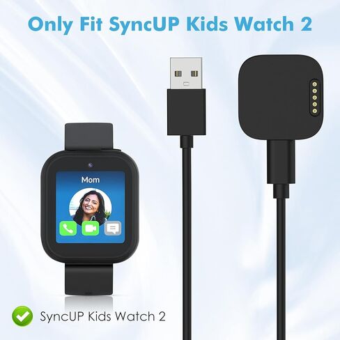 MoKo متوافق مع شاحن SyncUP Kids Watch 2، شاحن مغناطيسي مع كابل USB بطول 3.18 قدم لمزامنة ساعة الأطفال 2، قاعدة شحن من النوع A، ملحقات الساعة الذكية شحن سريع، أسود in Kuwait