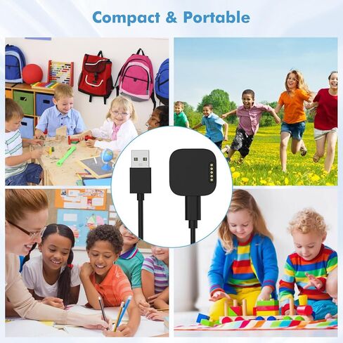 MoKo متوافق مع شاحن SyncUP Kids Watch 2، شاحن مغناطيسي مع كابل USB بطول 3.18 قدم لمزامنة ساعة الأطفال 2، قاعدة شحن من النوع A، ملحقات الساعة الذكية شحن سريع، أسود in Kuwait