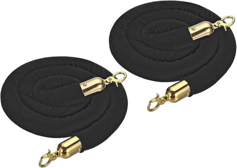 YOKIVE 2 Pcs Pink Velvet Stanchion Rope Crowd Control Barrier Rope, Manage The Crowd, Great for Hotels, Theaters, Ticket Offices (Golden, 4 Feet) in Saudi Arabia