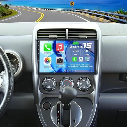 Android 15 Double Din Car Stereo ترقية راديو Honda Element 2003 2004 2005 2006، 2G+64G 10 بوصة شاشة لمس Carplay Android Auto GPS WiFi Bluetooth RDS DSP SWC Mirrorlink Mic كاميرا احتياطية in Kuwait