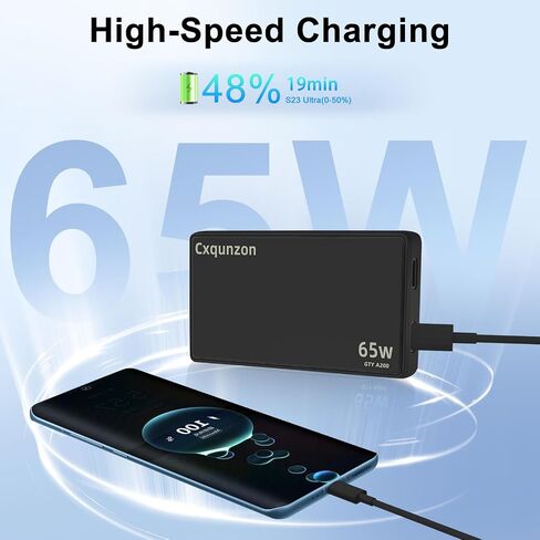 شاحن USB C بقدرة 65 وات، شاحن حائط Slim GaN مدمج سريع PPS لجهاز Nintendo Switch 2، Steam Deck، ROG Ally، iPhone 17/16/15/14، MacBook Air، iPad Pro، Galaxy S24/S23/Note20، Pixel 9/8،2xUSB-C in Kuwait