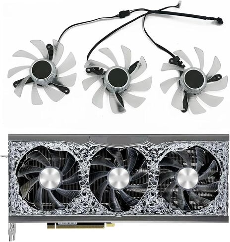 muyihui TH9215B2H-PFC01 3080 3090 استبدل مروحة بطاقة الفيديو لتبريد 3070 Ti 3070Ti (3 مراوح) in Kuwait
