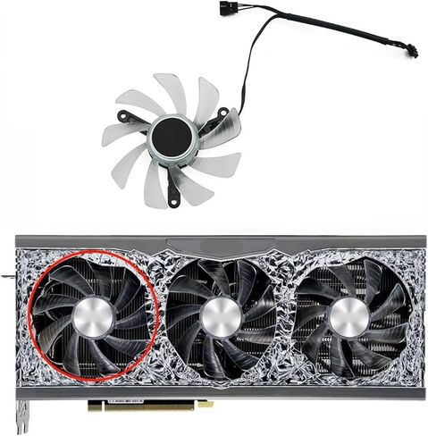muyihui TH9215B2H-PFC01 3080 3090 استبدل مروحة بطاقة الفيديو لتبريد 3070 Ti 3070Ti (3 مراوح) in Kuwait