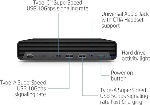 HP EliteDesk 800 G6 Mini Desktop Computer PC, Six-Core i5-10500, 16GB DDR4 RAM, 512GB SSD, Keyboard & Mouse, WiFi, Bluetooth, Windows 11 Pro (Renewed) in Saudi Arabia