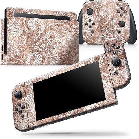 Design Skinz - Compatible with Nintendo DSi XL - Skin Decal Protective Scratch-Resistant Removable Vinyl Wrap Cover - Rose Gold Lace Pattern 14 in Saudi Arabia