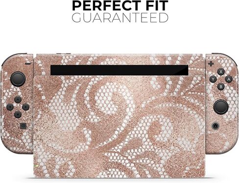 Design Skinz - Compatible with Nintendo DSi XL - Skin Decal Protective Scratch-Resistant Removable Vinyl Wrap Cover - Rose Gold Lace Pattern 14 in Saudi Arabia