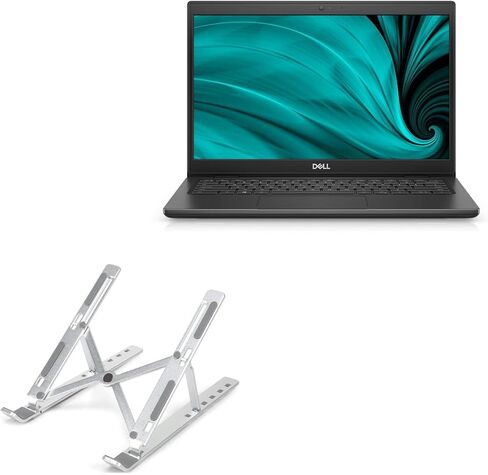 حامل وحامل BoxWave متوافق مع Dell Latitude 3420 - حامل QuickSwitch صغير الحجم، حامل قابل للطي متعدد الزوايا قابل للطي - فضي معدني in Saudi Arabia