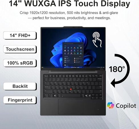 لاب توب Lenovo ThinkPad X1 Carbon Gen 13 Business AI، Intel Core Ultra 7 255U، شاشة لمس FHD+ 14 بوصة، 32 جيجا DDR5، 2 تيرابايت SSD، كاميرا IR 1080p، بصمة الإصبع، Wi-Fi 6E، Win 11 Pro، حزمة مع موزع USB-C 7 في 1 in Saudi Arabia