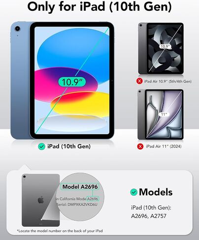 Paper-Feel Magnetic Screen Protector Compatible for iPad 10th Generation (2022), Write and Draw Like on Paper, Detachable and Reusable, Matte Finish in Saudi Arabia
