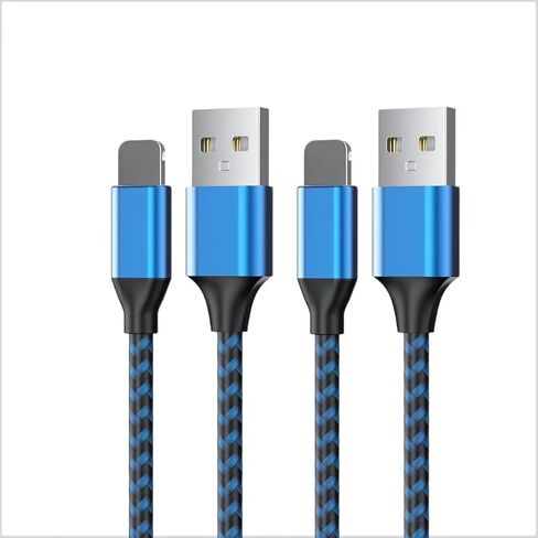 2Pack,6 FT Nylon Braided Lig-ning Cable Fast Charging High Speed ​​Data Sync Transfer, Compatible with Phone 14 13 12 11 Pro Max/Xs/SE in Saudi Arabia