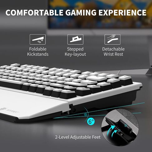 لوحة مفاتيح ألعاب ميكانيكية لاسلكية Hexgears X2 TKL مع مسند معصم مغناطيسي، لوحة مفاتيح مريحة ثنائية الوضع 2.4 جيجا هرتز/USB-C، مفاتيح خطية مسبقة التشحيم، لوحات مفاتيح ألعاب كمبيوتر بإضاءة خلفية LED بيضاء in Kuwait