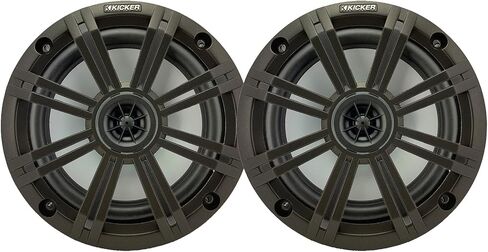 مكبرات صوت بديلة للقوارب من KICKER مقاس 6.5 بوصة بقدرة 195 وات Peak Power Marine OEM (زوج) مع شبكات الفحم in Saudi Arabia