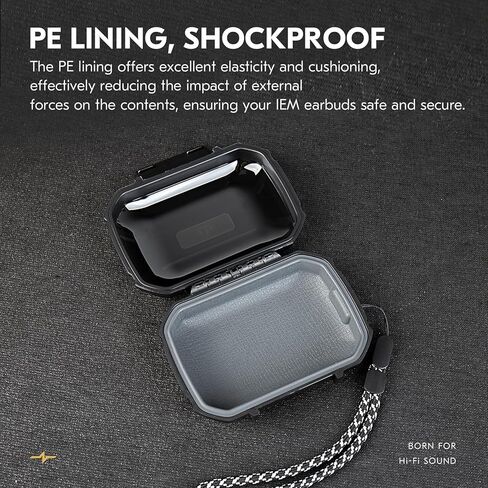 CCZ ZC01 Hard Shell IEM Case for KZ ZS10 Pro in Ear Monitor, Travel Portable Earbuds Case Waterproof Headphone Storage Box for Shure SE215, CCZ Melody, KBEAR KS1, KZ ZAR, Earphone,Earbuds(Clear Black) in Kuwait