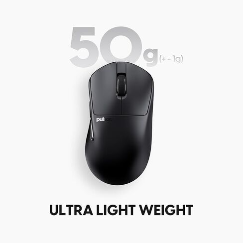ماوس الألعاب اللاسلكي Pulsar Gaming Gears X3، خفيف الوزن للغاية (1.76 أونصة/50 جم)، مريح هجين، مفتاح بصري، 32000 نقطة في البوصة، 750 IPS، مستشعر XS-1، متوافق مع 8k (ميني، أسود) (متجدد) in Kuwait