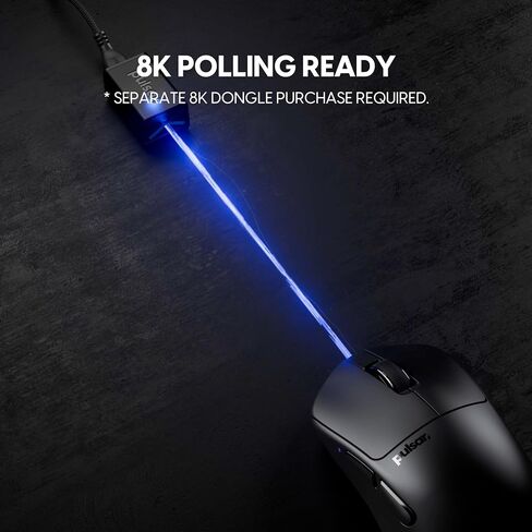 ماوس الألعاب اللاسلكي Pulsar Gaming Gears X3، خفيف الوزن للغاية (1.76 أونصة/50 جم)، مريح هجين، مفتاح بصري، 32000 نقطة في البوصة، 750 IPS، مستشعر XS-1، متوافق مع 8k (ميني، أسود) (متجدد) in Kuwait
