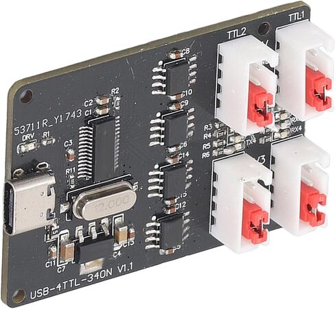 وحدة المنفذ التسلسلي USB إلى TTL 4 طرق اتصال مستقلة عالية السرعة مع مؤشرات LED واجهة من النوع C لمشاريع الإلكترونيات لوحة PCB ذاتية الصنع in Saudi Arabia