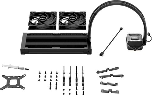 be quiet! Pure Loop 3 240 mm All-in-One Water Cooling for Slightly Overclocked AMD/Intel Systems, 2x Pure Wings 3 120 mm PWM High-Speed Fans, High Static Pressure, Whisper-Quiet PWM Pump in Saudi Arabia